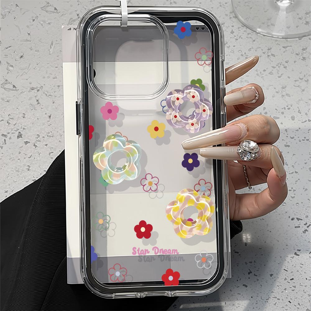 Dopamine graffiti flower for iPhone17 Pro Max mobile phone case 16 simple 15Pro niche