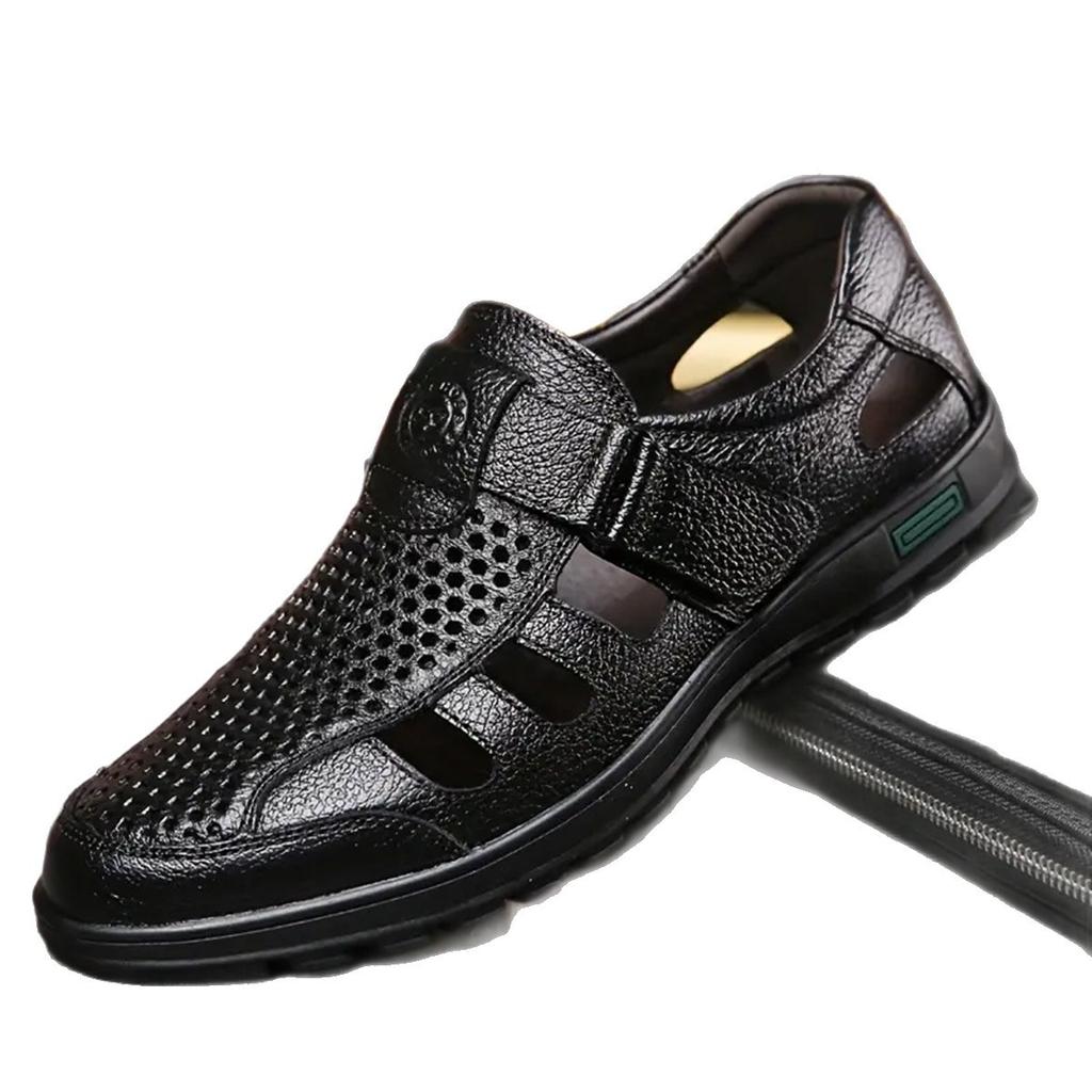 Large Size Men's Casual Sandals Hollow Breathable Bag Head Sandals Light and Comfortable Versatile Wear Cool Slippers