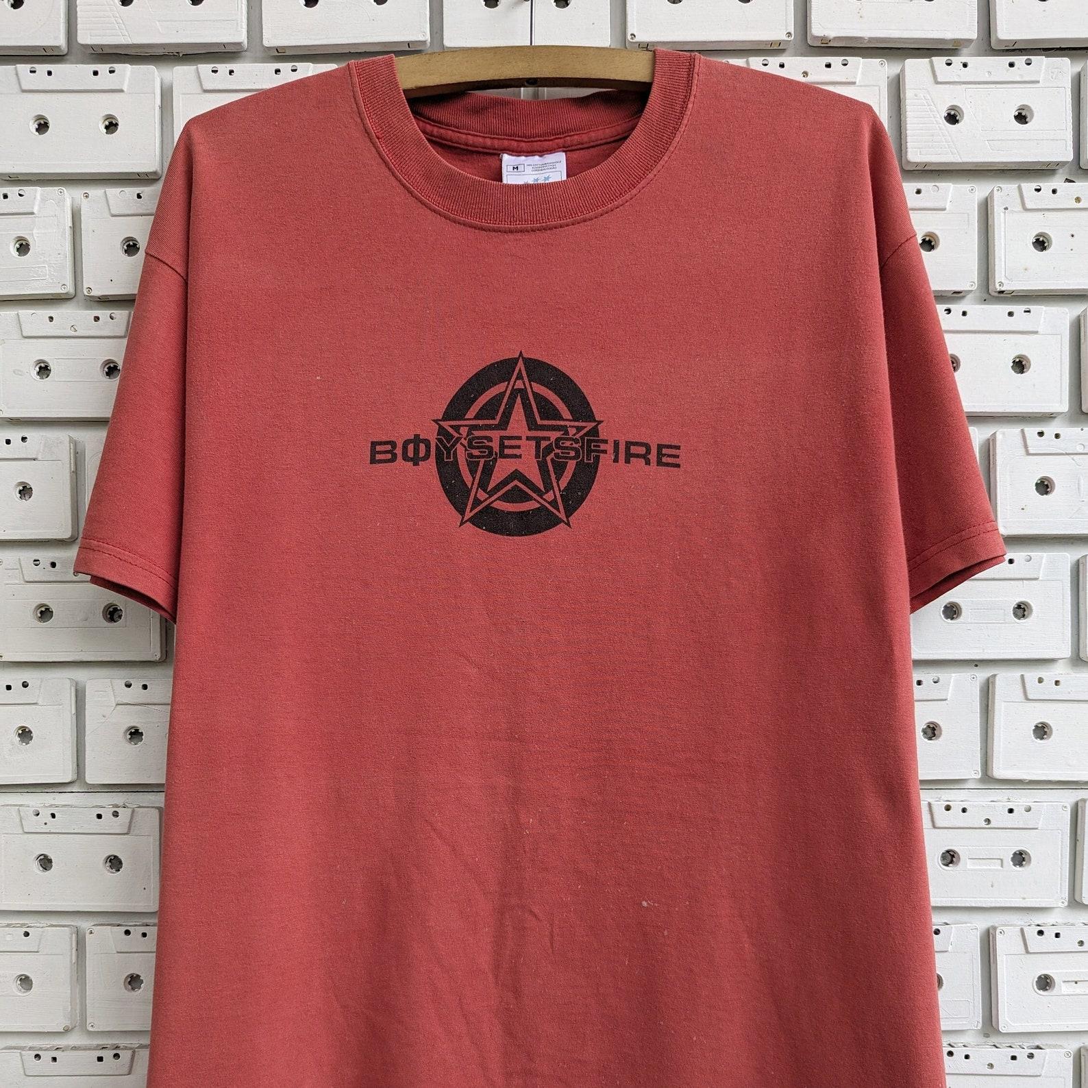 Vintage 2002 BoySetsFire T shirt American Post Hardcore Emo Punk Rock Band Merch Tee Size M 3XL