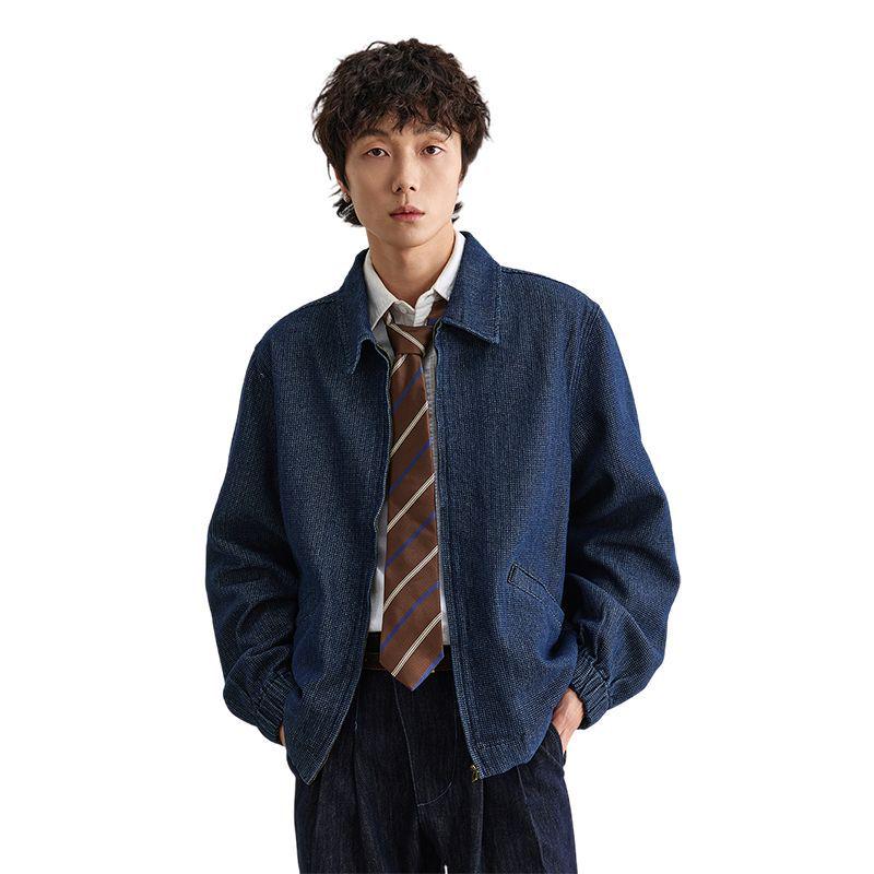 

Men s Autumn High Street Jacquard Denim Jacket – Classic Casual Trend. S синій
