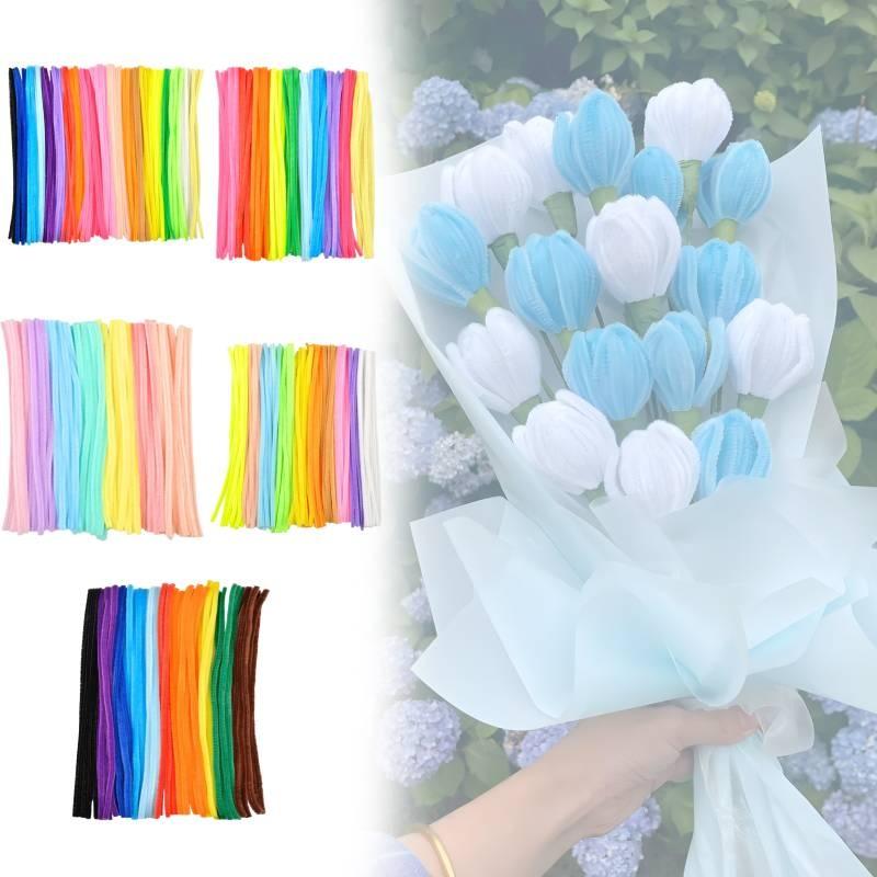 Plush Colored Twisting Rod Diy Simulation Strips Folding Rod Flowers Kid Toy