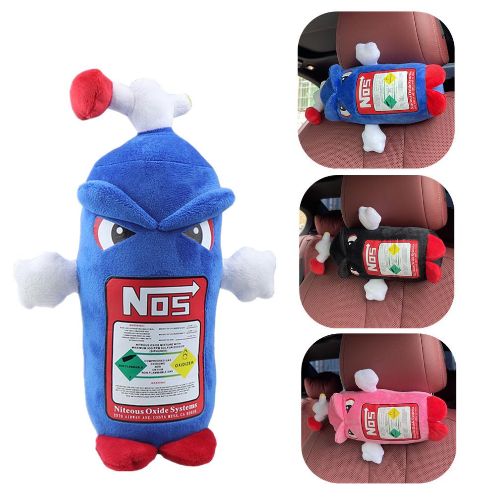 Kawaii Car Neck Plush Pillow Auto Headrest NOS Bottle Pillow Plush Car Decor Headrest Cushion Plush Pillows Gifts For Friends