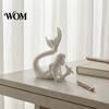 Modern Home Soft Furnishings 3D Printed Mermaid & Starfish Figurine, Exquisite Sculpture, Ocean Small Statue for Bay Window Theme Desktop Ornament