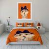 Cute Cat Decor Set Illustration Bedding Set With 1 Duvet Cover 2 Pillowcases Single Double King Queen, Gift