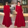 Elegant Red Sequins Midi Dress Women Vintage V Neck Occasions Evening Party Dresses Fashion Chic Design Dresses