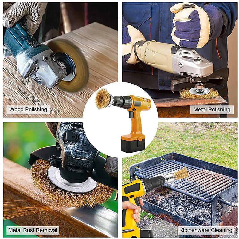 3/5 Stück Stiftform Stahlbürste 5 Stück Bohrmaschine Stahlbürstenrad mit Stiel Polieren und Rostentfernung Bohrmaschine Werkzeugzubehör