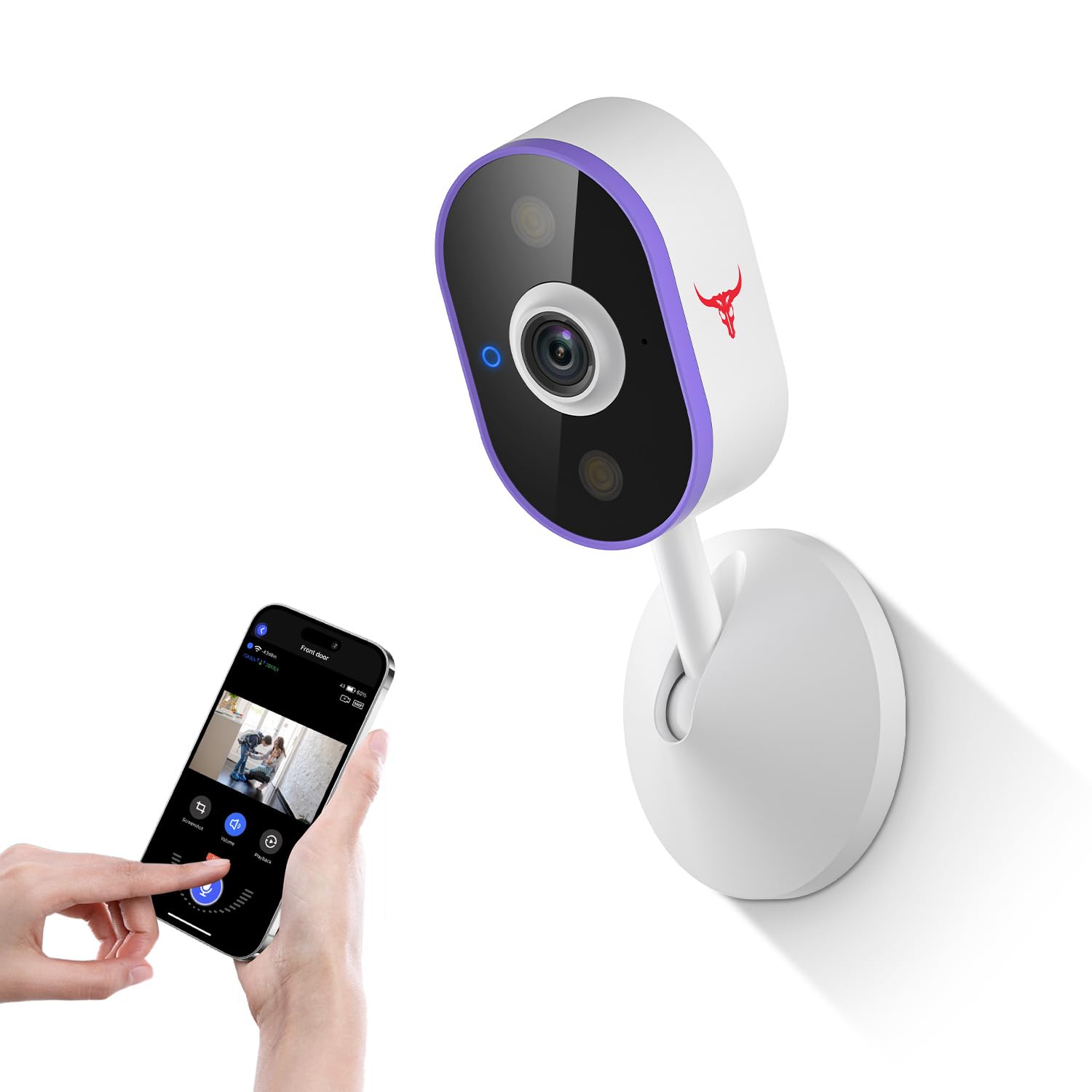 

2K Security Indoor and Outdoor Pet Surveillance Full Color Night IP65 Waterproof and Motion Detection and Human Cloud Recording and Remote Network