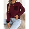 Women S Long Sleeve Striped Pocket Casual Sweater