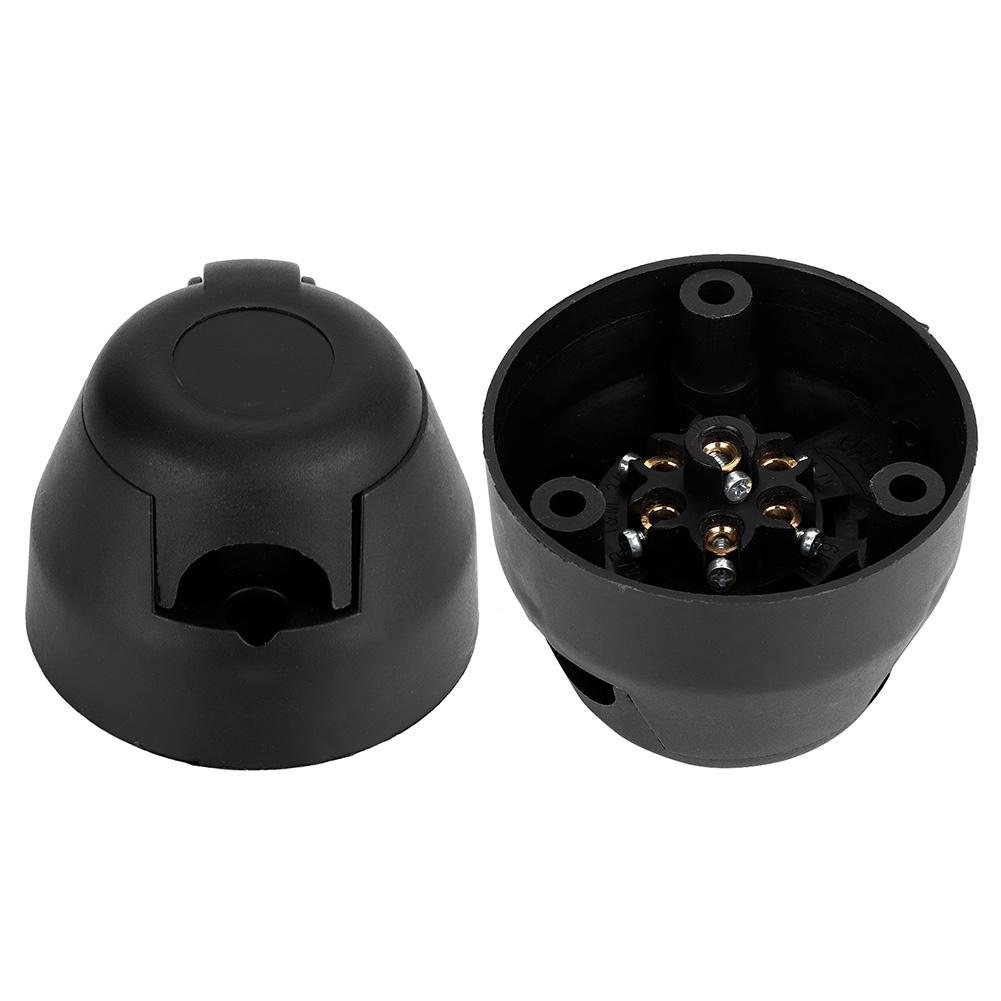 7 Pin 12V Black Plastic Car Trailer Socket Plug Adapter Connector Car Accessories