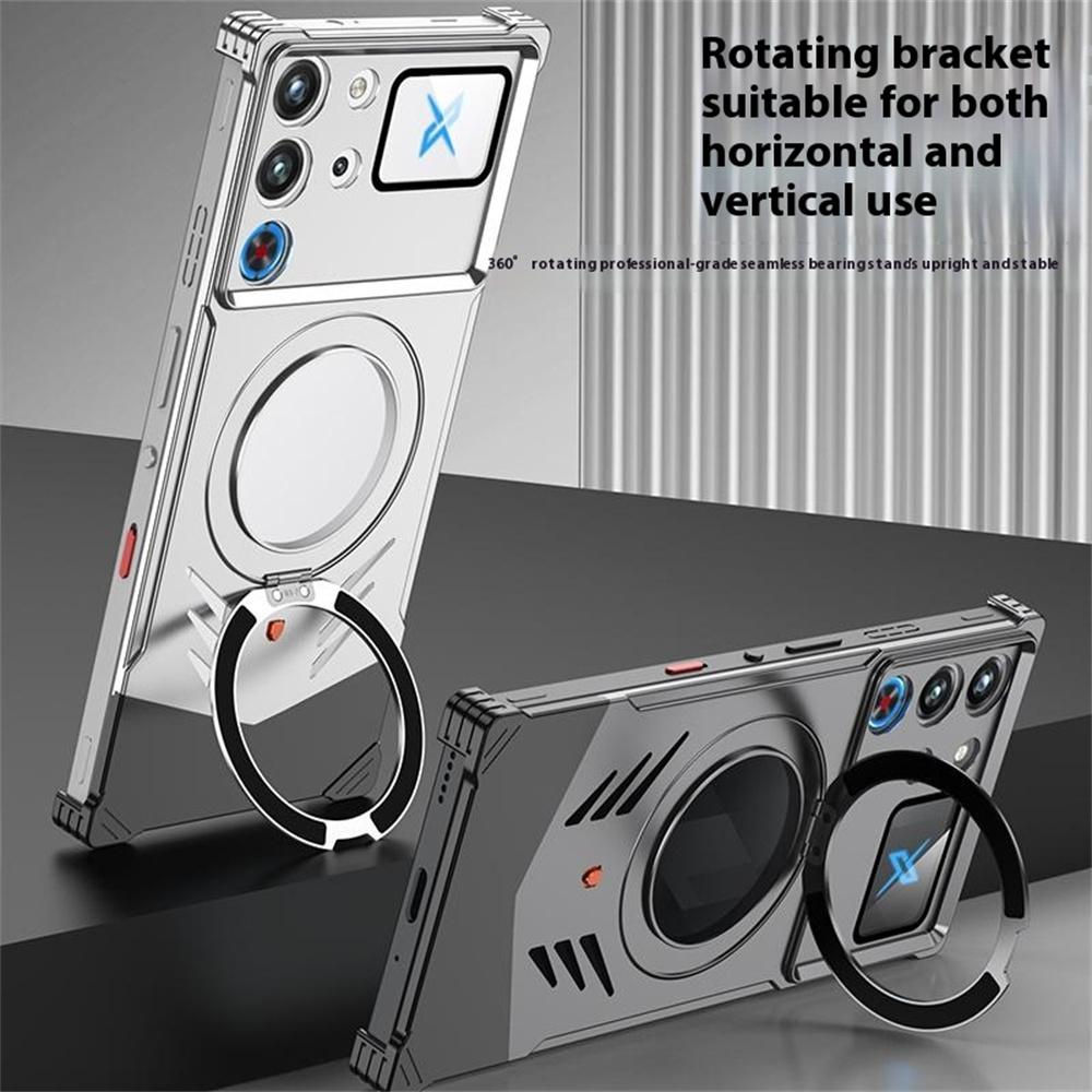 DYONG For ZTE Nubia Red Magic 10 Pro 5G/10 Pro+ 5G Metal Case Frameless Hollow Heat Dissipation Phone Cover with Kickstand