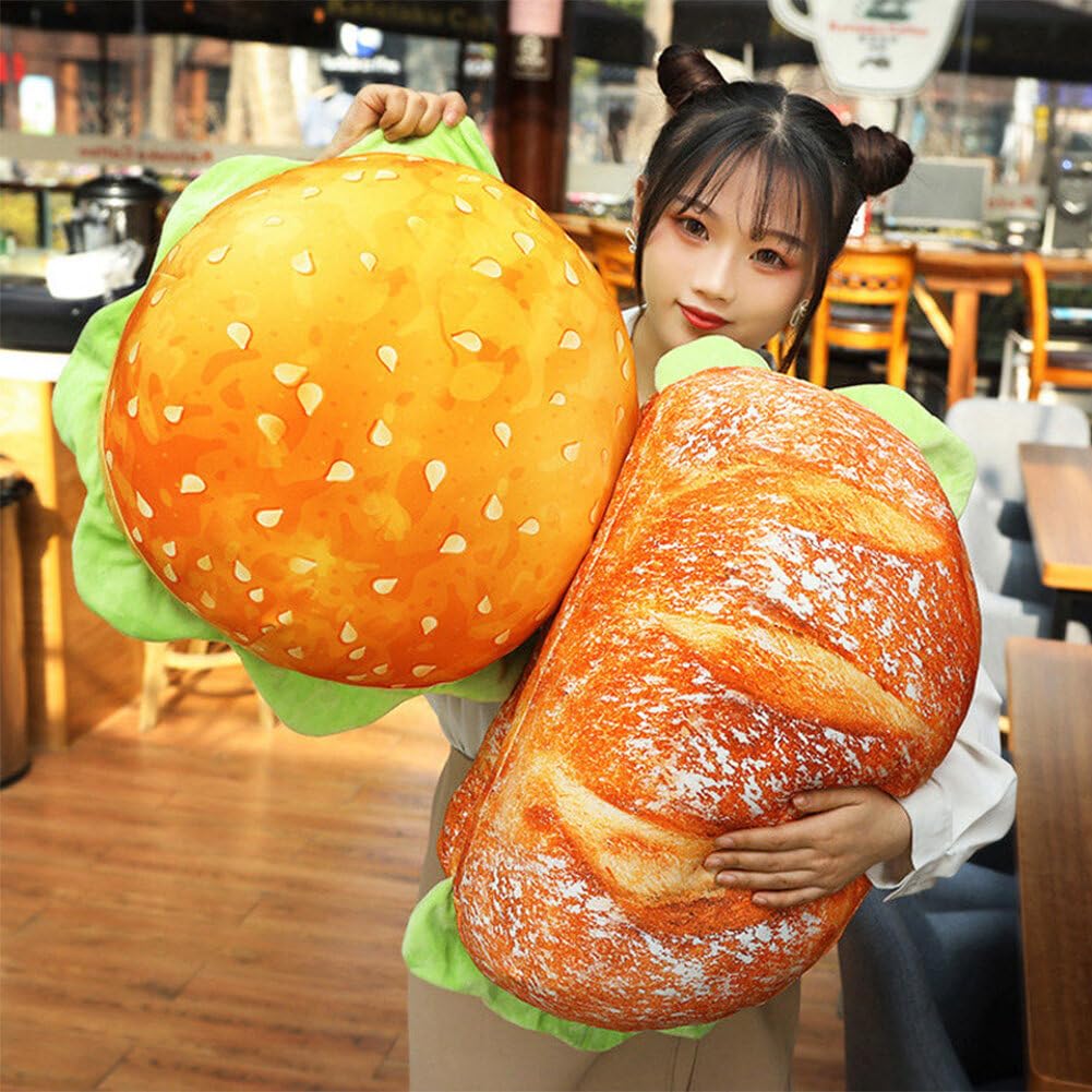 Cheeseburger Plush Pillow Hamburger Stuffed Toy Giant 3D Simulation Burger