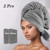 2 Pezzi Asciugamano per Capelli Grande in Pile di Corallo Morbido Asciugamano per Asciugare i Capelli con Elastico con Elastico Asciugatura Rapida Turbanti per Capelli