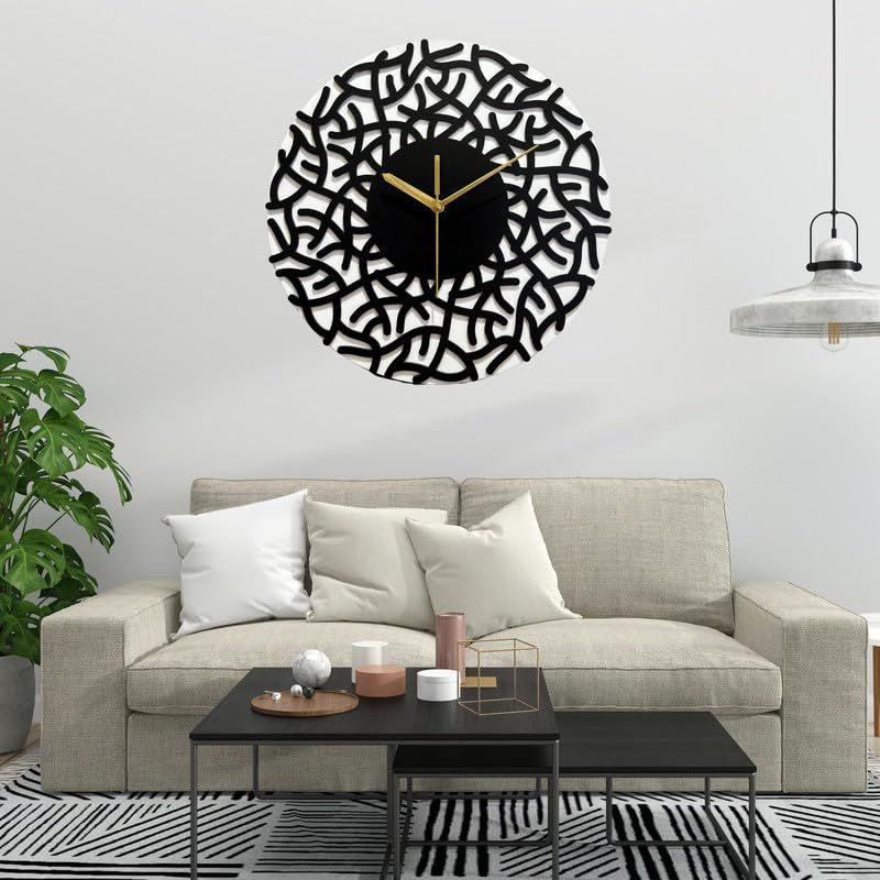 Stylish Modern Classic Design Wall Mount Clocks | Elegant 12-Inch Wall Hanging Timepiece for Home, Office, Living Room, Bedroom Decor (Branches)