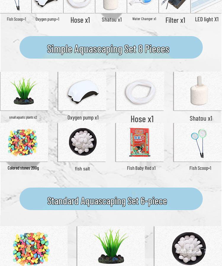 Mini Eco Fish Tank: Hot-Bent Glass, Desktop Goldfish Betta Aquarium, Water-Free Design for Living Room