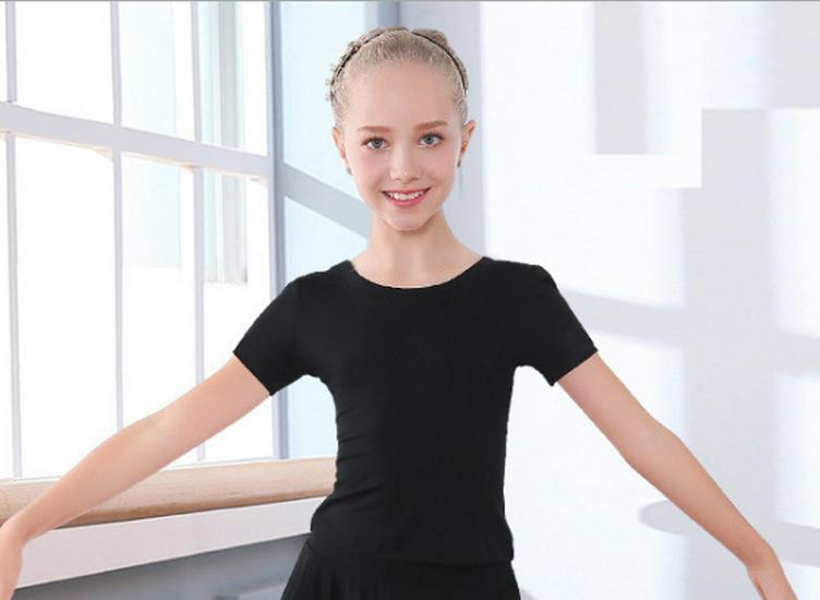 Children's Cotton Dance Tops - Spring & Autumn: Long/Short Sleeve Latin, Summer Chinese, Yoga Wear for Girls