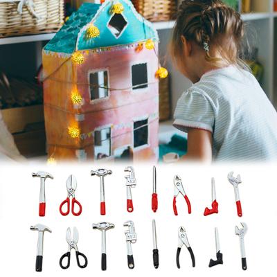 8Pcs Mini Repair Tool Dollhouse Hammer Scissors Wrench Set Simulation Tool Model Toys Play House Decor