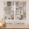 2 PCS Timeless Country Cooking Space Curtain Layer Farmhouse Country Residence Kitchen Area Family Room Bed Room Dining Room Decoration Accessories