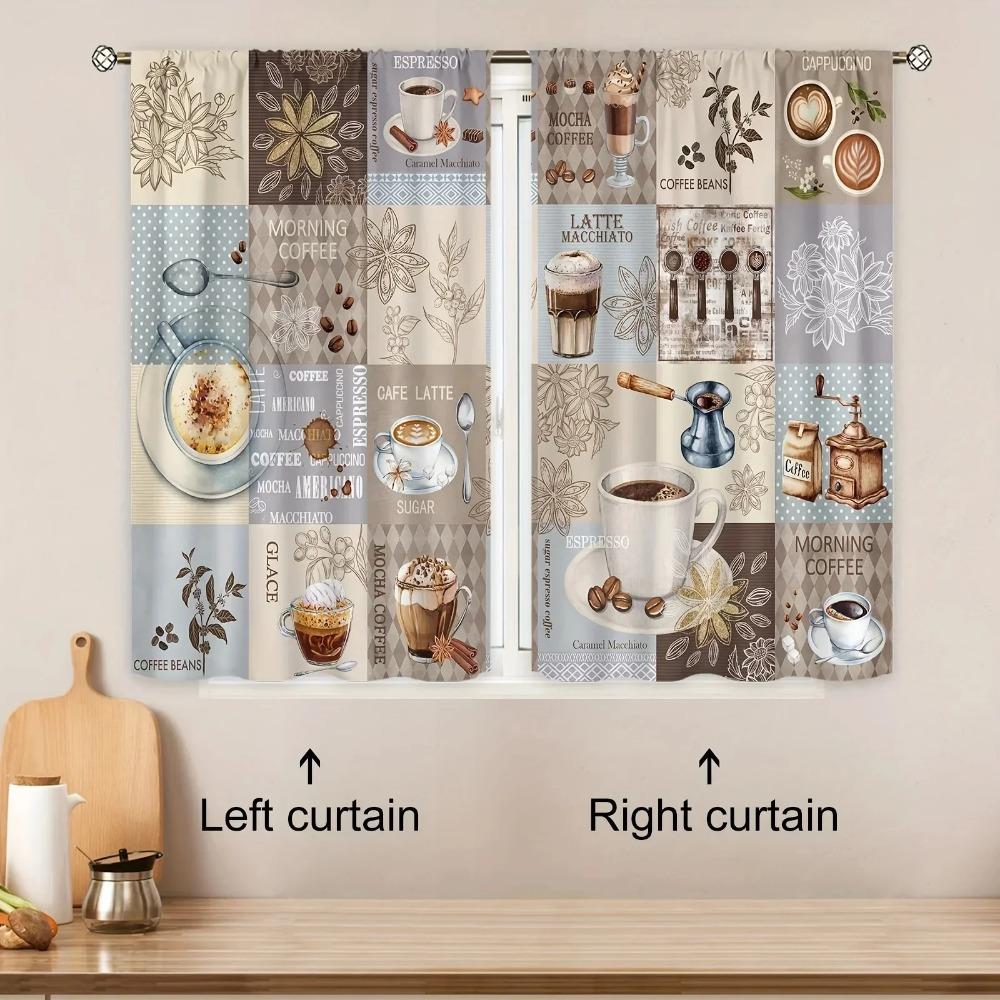 2 PCS Timeless Country Cooking Space Curtain Layer Farmhouse Country Residence Kitchen Area Family Room Bed Room Dining Room Decoration Accessories