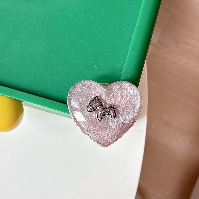 Creative Desktop Phone Airbag Holder Wind Paste Magnetic Glitter Heart Ring Girl Small Fresh