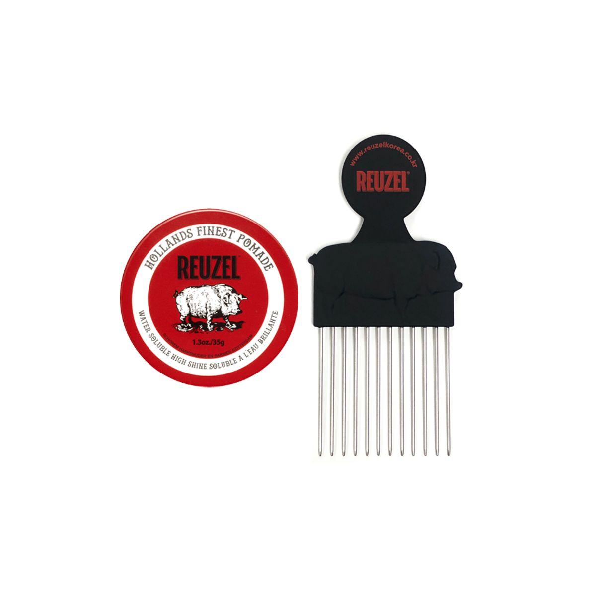 Red Water-based Pomade 35g + Pomade Comb
