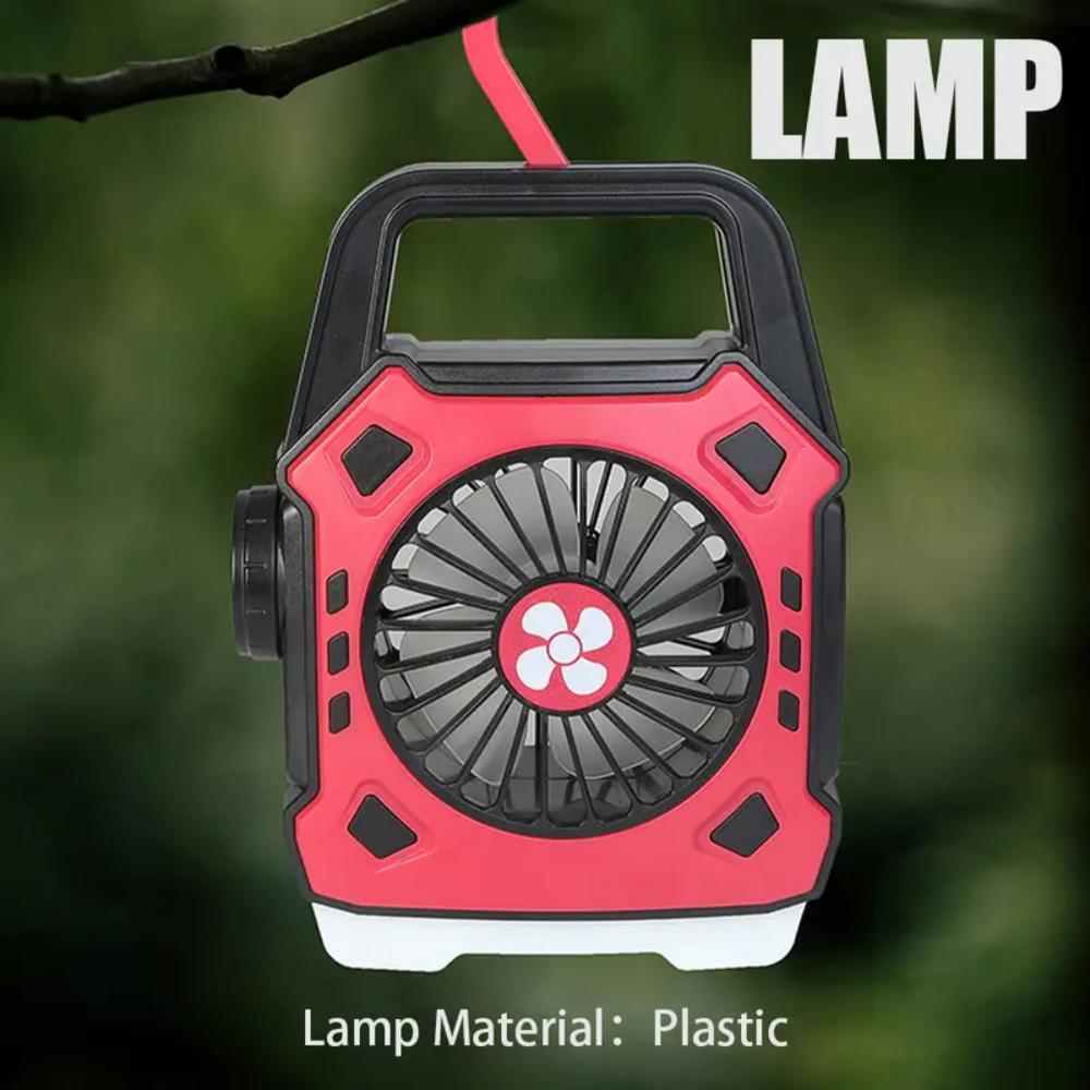 

Summer Portable USB Rechargeable Travel Fan with LED Light for Outdoor Use красный