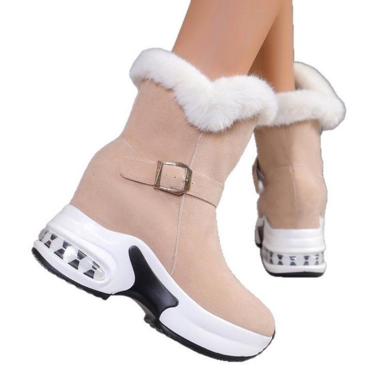 Large-sized Shoes Snow Boots Thickened and Warm Mid-calf Snow Boots Cotton Boots