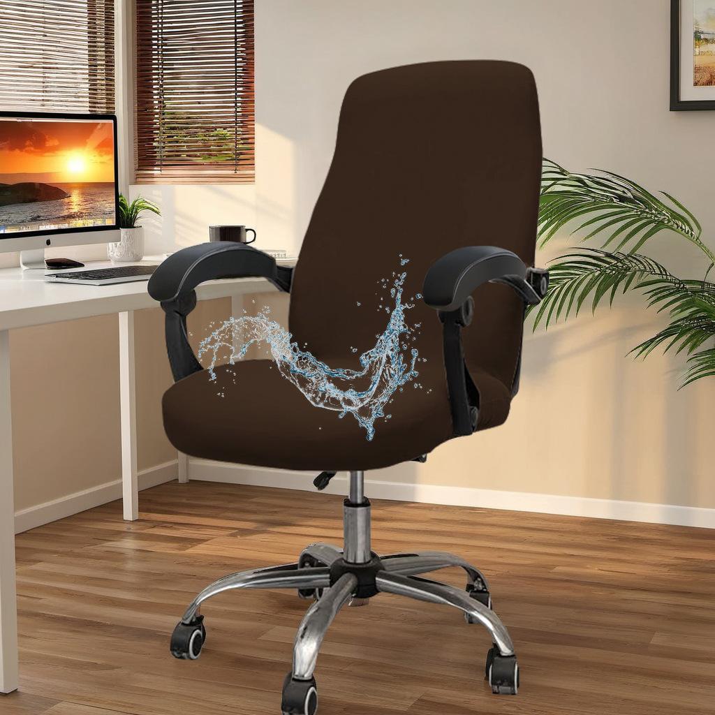 Elastic waterproof milk silk office chair cover, solid color dust-proof computer chair cover, spot.
