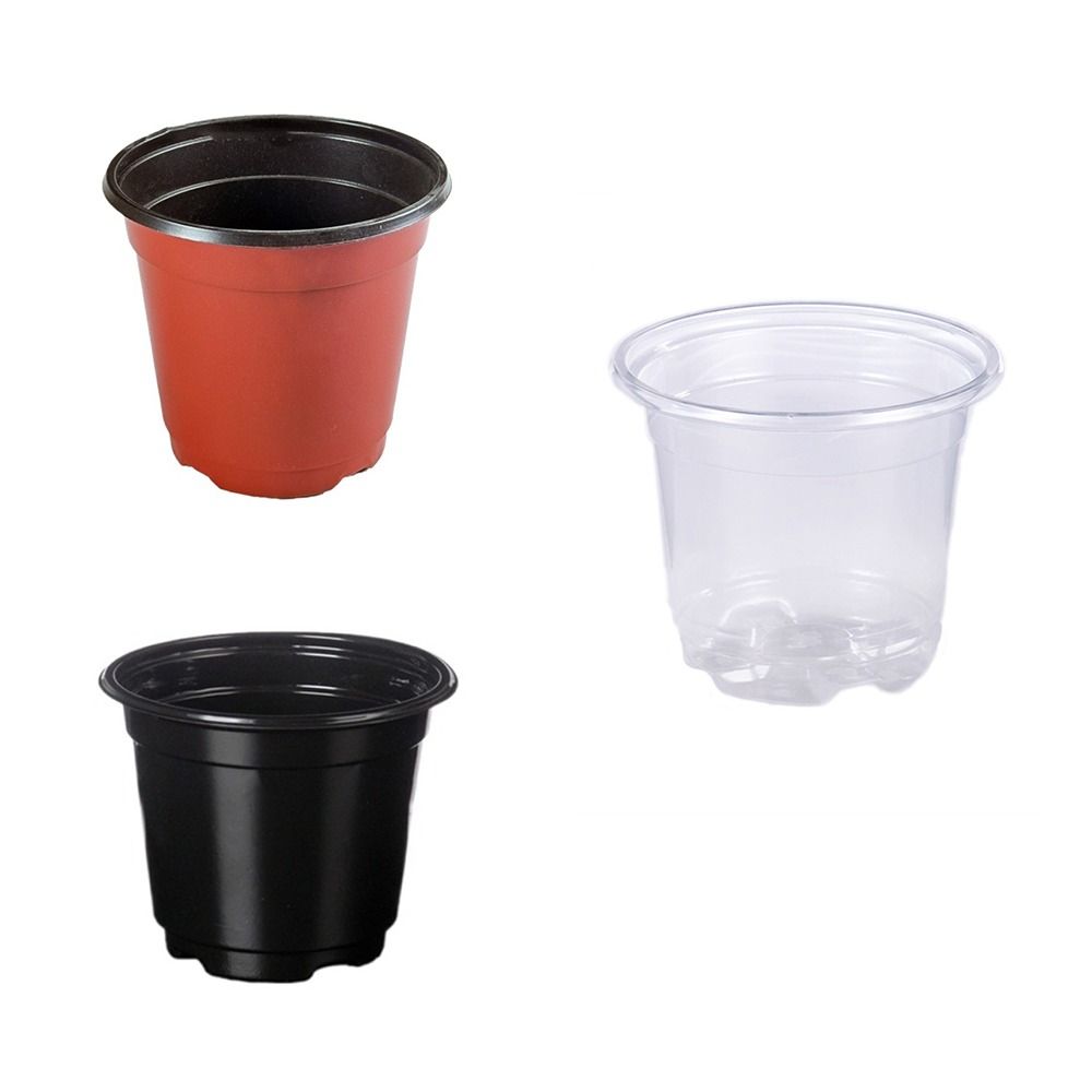 10pcs Thickened Plastic Planter Transparent Flower Plant Container Clear Nursery Pots Home Decor
