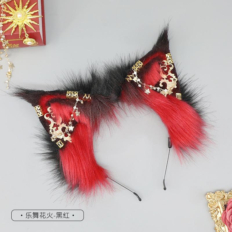 Comic show plush headgear props headband metal dark spice hair accessories cos girl wind beast ear headband