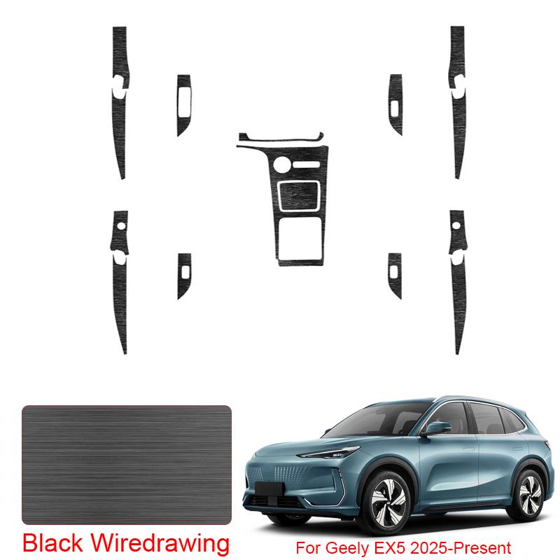For Geely EX5 2025-Present LHD Car Carbon Interior Sticker Window Lifting Panel Decal Gear Door Protective Film Auto Accessory