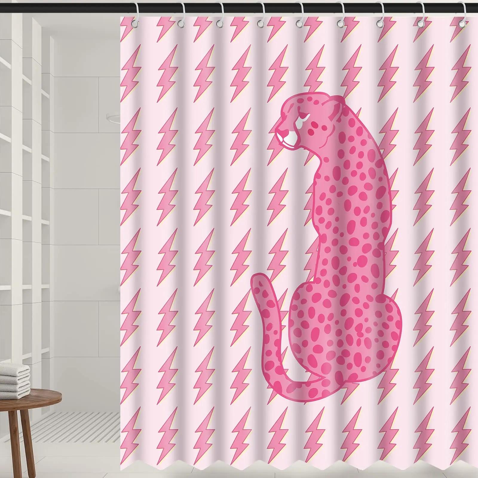 

Retro Shower Curtains 60S 70S Vintage Waterproof Polyester Fabric Bathtub Curtain Smile Face Pink Aesthetic Bathroom Curtains W60H190(CM)-1 Pcs