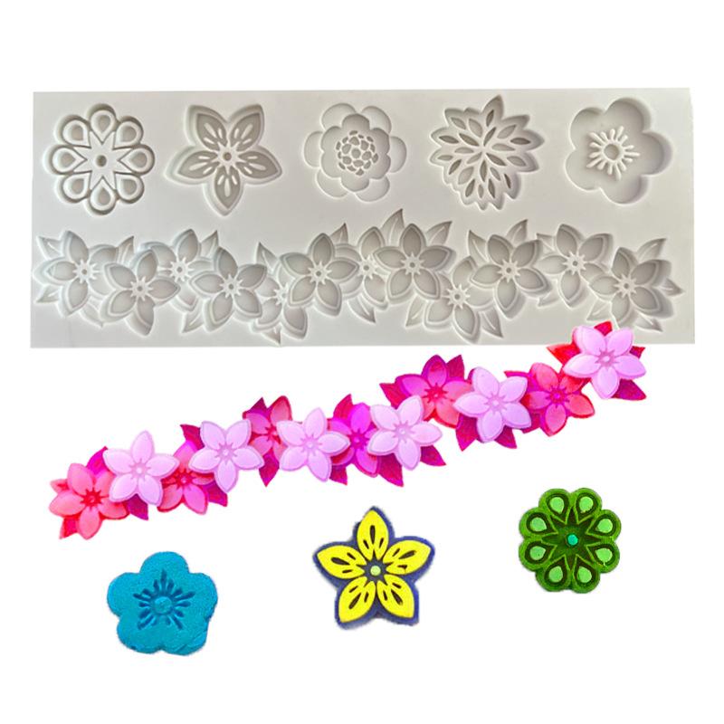 Flowers A Variety of Fondant Silicone Mold DIY Cake Circumference Mold Soft Candy Mold