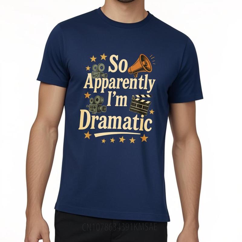 Sommer T-Shirt männlich Reise Teenager kurzärmeliges T-Shirt Schwarz So anscheinend bin ich dramatisch Basic Unisex Oberteile Grafik Trainings-Oberteile
