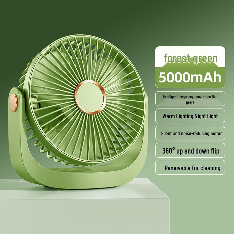 Ultra-Quiet USB Rechargeable Desktop Fan - Portable for Dorm & Office 175x72.5x180 mm