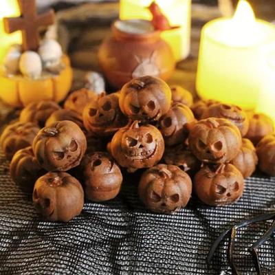 20Pcs Halloween Mini Pumpkin Decorations Resin Miniature Pumpkins Figurines Statues Ghost Themed Crafts Sculptures