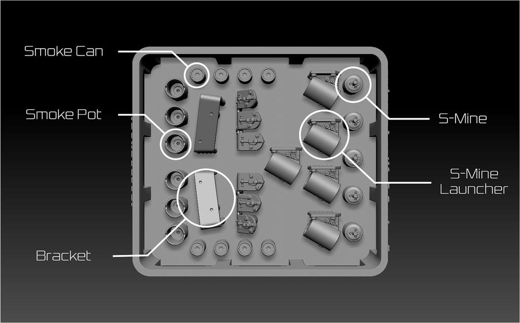 BSK Model 1/35 Smoke Discharger and S-Mine Launcher Set for German Tiger I Heavy Tank, Plastic Model Parts BSKD35005