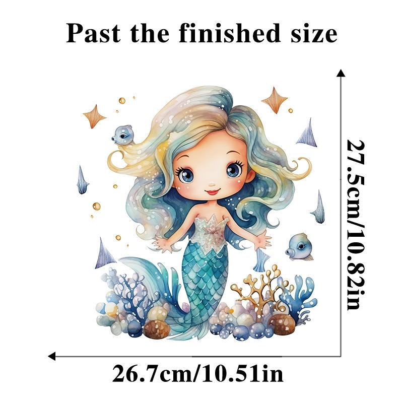 

Наклейка на стену с изображением русалки для ванной комнаты, туалета, ремонта, украшения, водонепроницаемая самоклеящаяся наклейка 30x30cm