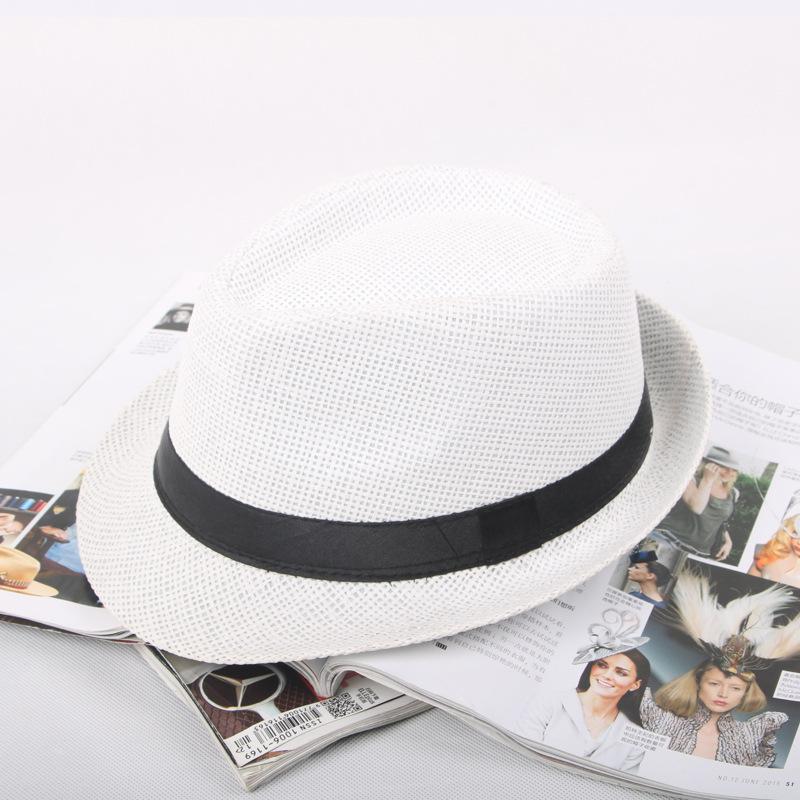 Parent-child Sun Hat Summer Sun Hat Men's Straw Sun Hat Children's British Top Hat Performance Jazz Hat