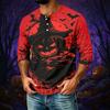 Men's Halloween Print Raglan 3/4 Sleeve Casual Shirt