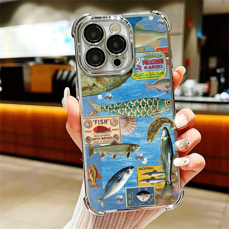 Discounted Salted Fish Plating Phone Case For Iphone 16 17 Pro Max Air 16E 14 15 Plus 12 13 Mini Anti-Fall Airabag Cover