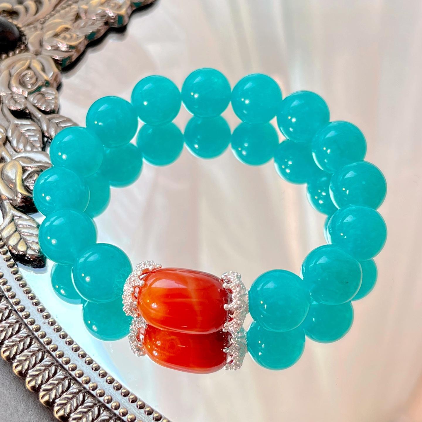 Madelan 12Mm Large Particle Tianhe Stone Color Quartz Rock Natural Agate Bracelet