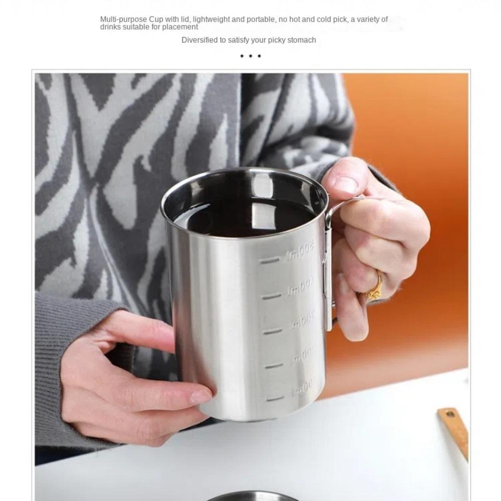 350/500ml Campingbecher mit Deckel Wasserbecher Outdoor Camping Kaffeetasse Für Wandern Reisen