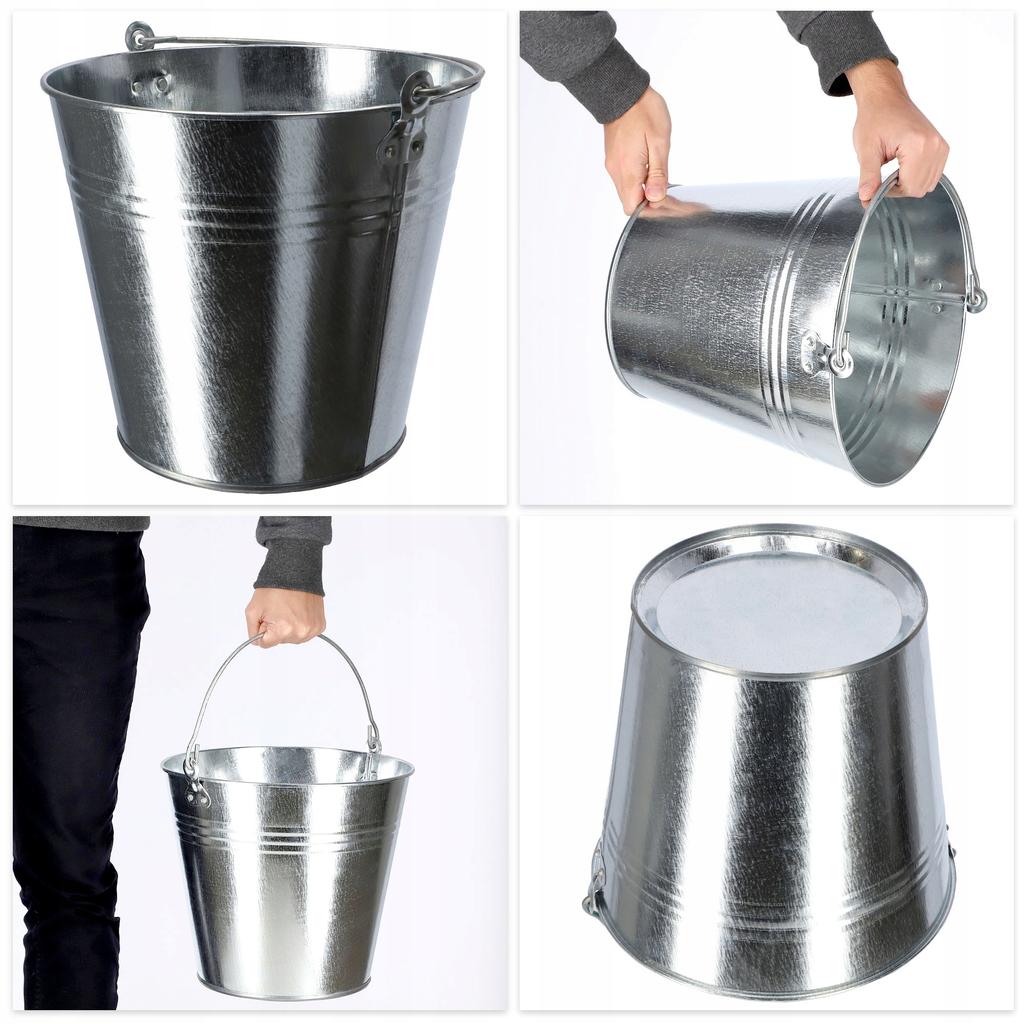KADAX Wiadro Wiaderko Ogrodowe Ocynkowane metalowe 12 L