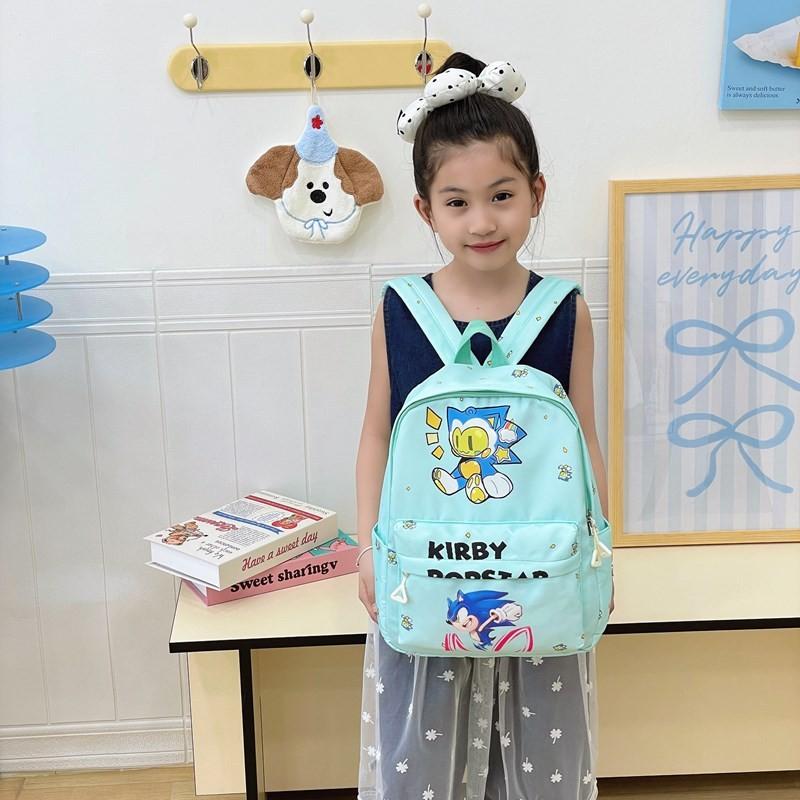 Sonic Cartoon Letter Kids Lightweight Nylon Backpack For Daycare And Travel