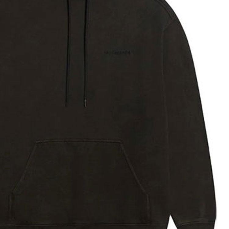 Balenciaga Logo Hoodie Medium Fit 'Washed Black' Men's 600583TLVB81146
