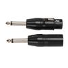 1 Paar XLR-Adapter Schwarz Professionell 6,35 mm 1/4 Zoll Stecker auf XLR Stecker/Buchse Adapter für Mischpult Mikrofon Verstärker