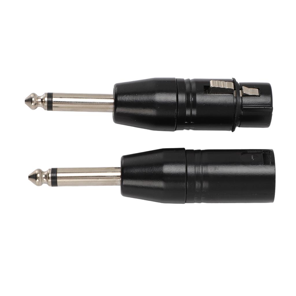 1 Pair XLR Adapter Black Professional 6.35mm 1 4inch Male To XLR Male Female Adapter for Mixer Microphone Amplifier