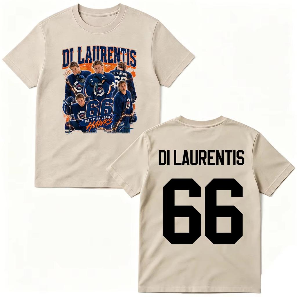 2026 Summer Unisex Vintage Top Fashion Tee Off Campus Di Laurentis 66 T-shirts Briar University Hockey T-shirt Gothic Cotton Oversized T-shirts