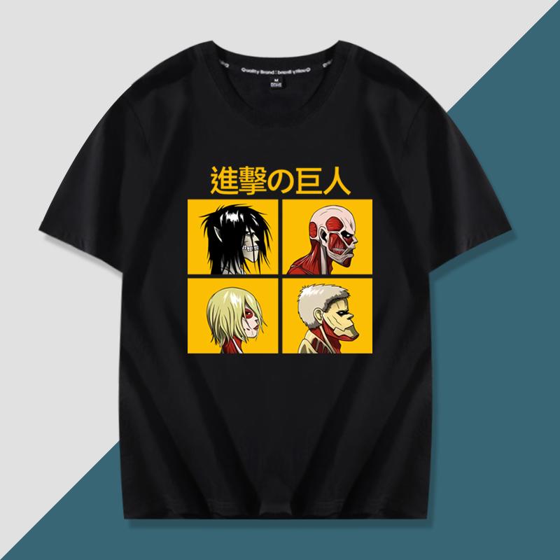 

Японское аниме Атака Титанов красивая футболка с принтом летняя 100% хлопок модная повседневная мужская уличная одежда 4XL