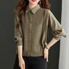 Women's Pullover Button Long Sleeve Lapel Spring and Autumn Bottoming Shirt Women's Elegant Top